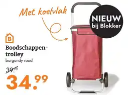Blokker B Blokker Boodschappen-trolley burgundy rood aanbieding