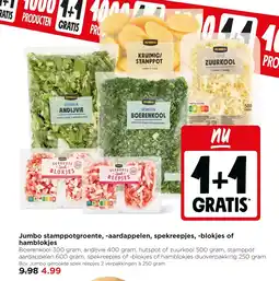 Jumbo Jumbo stamppotgroente, -aardappelen, spekreepjes, -blokjes of hamblokjes aanbieding