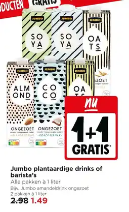 Jumbo Jumbo plantaardige drinks of barista's aanbieding