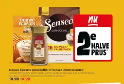 Jumbo Douwe Egberts oploskoffie of Senseo melkvarianten aanbieding