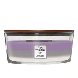 Wehkamp WoodWick geurkaars Trilogy Amethyst Sky Ellipse aanbieding
