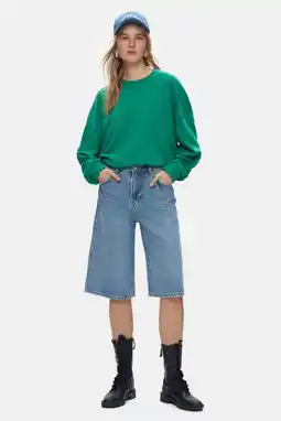 Wehkamp LTB wide leg highwaist short medium blue denim aanbieding