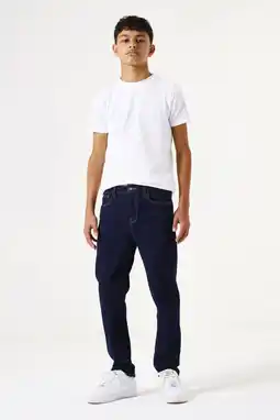 Wehkamp Garcia tapered jeans dark blue denim aanbieding