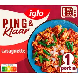 Jumbo Iglo Ping & Klaar Lasagnette met sperziebonen 380 g aanbieding