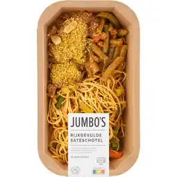 Jumbo Jumbo's Verse Maaltijd Rijkgevulde Satéschotel 450 g aanbieding