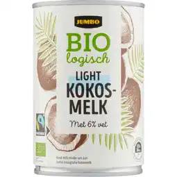 Jumbo Jumbo Biologisch Light Kokosmelk 400ML aanbieding