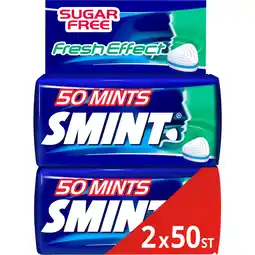 Jumbo Smint Fresh Effect Strong Menthol Suikervrij Duopack 2 x 50 stuks aanbieding