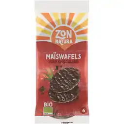 Jumbo Zonnatura Bio Maïswafels Pure Chocolade 6 Stuks 75 g aanbieding