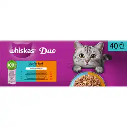 Jumbo Whiskas Kattenvoer Surf en Turf maaltijdzakjes 40x85g aanbieding
