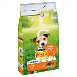 Zooplus 2x1,5kg PURINA Bonzo Mini Menu Kip & Groenten droogvoer voor honden aanbieding