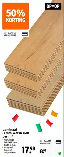 GAMMA Laminaat 8 mm Welsh Oak aanbieding