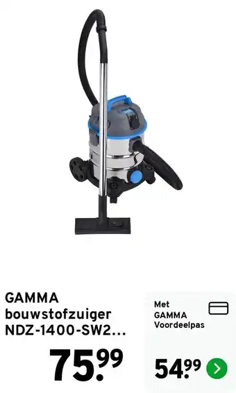GAMMA Gamma bouwstofzuiger NDZ-1400-SW2... aanbieding