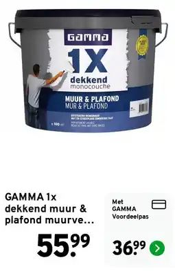 GAMMA Gamma 1x dekkend muur & plafond aanbieding
