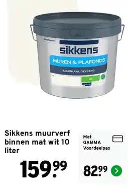 GAMMA Sikkens muurverf binnen mat wit aanbieding