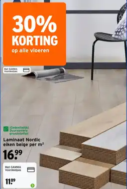 GAMMA Laminaat Nordic eiken beige aanbieding