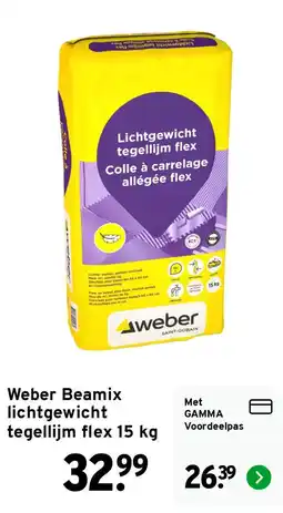 GAMMA weber beamix lichtgewicht tegellijm flex aanbieding
