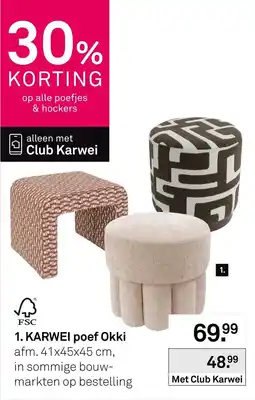 Karwei Karwei poef Okki aanbieding