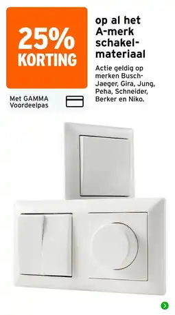 GAMMA A-merk schakel-materiaal aanbieding