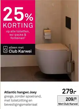 Karwei Atlantic hangwc Joey aanbieding