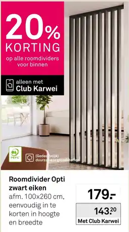 Karwei Roomdivider Opti zwart eiken aanbieding