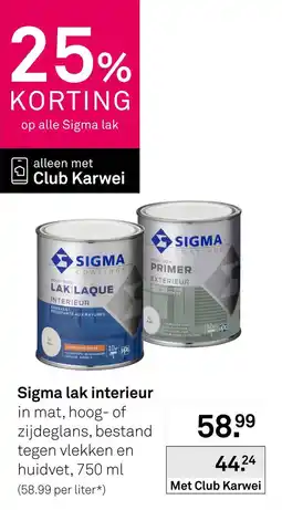Karwei Sigma lak interieur aanbieding