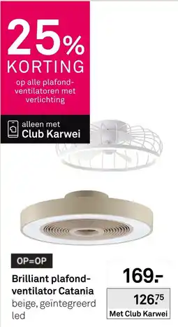 Karwei Brilliant plafond-ventilator Catania aanbieding