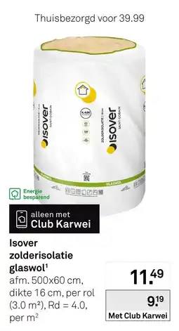 Karwei Isover zolderisolatie glaswol aanbieding
