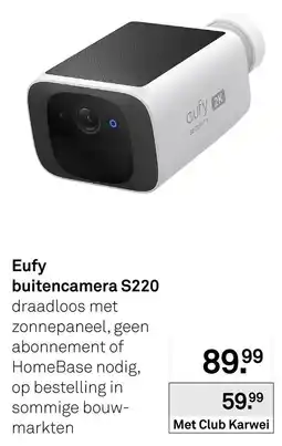 Karwei Eufy buitencamera S220 aanbieding