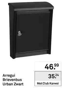 Karwei Arregui Brievenbus Urban Zwart aanbieding