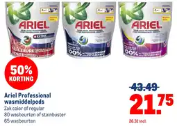 Makro Ariel Professional wasmiddelpods aanbieding