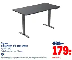 Makro Sigma elektrisch zit-stabureau aanbieding