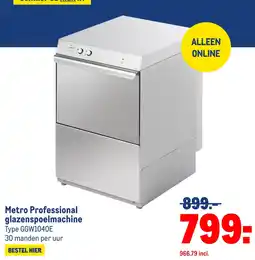 Makro Metro Professional glazenspoelmachine aanbieding