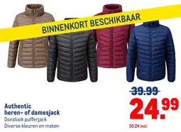 Makro Authentic heren- of damesjack aanbieding