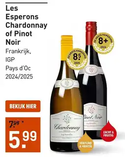 Gall & Gall Les Esperons Chardonnay of Pinot Noir aanbieding