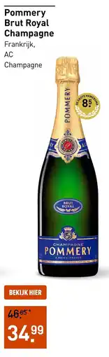 Gall & Gall Pommery Brut Royal Champagne aanbieding