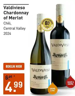 Gall & Gall Valdivieso chardonnay of merlot aanbieding