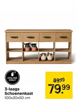 Xenos 3-laags Schoenenkast aanbieding