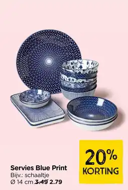 Xenos Servies Blue Print aanbieding