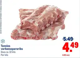 Makro Tonnies varkensspareribs aanbieding
