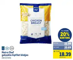 Makro Metro Chef gekookte kipfilet blokjes aanbieding