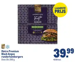 Makro Metro Premium Black Angus runderhamburgers aanbieding