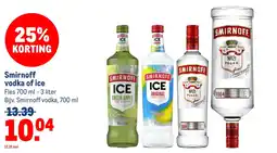 Makro Smirnoff vodka of ice aanbieding