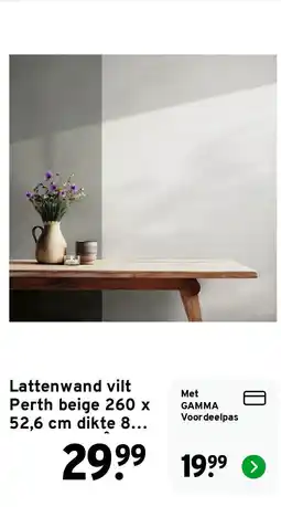 GAMMA Lattenwand vilt Perth beige aanbieding