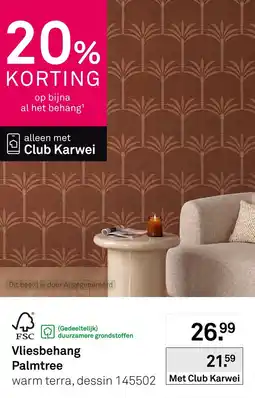 Karwei Vliesbehang Palmtree aanbieding