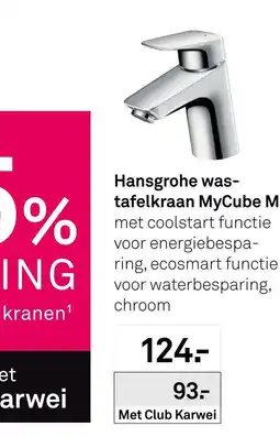 Karwei Hansgrohe wastafelkraan MyCube M aanbieding