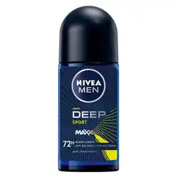 Trekpleister NIVEA Men Deep Sport Antitranspirant Roller aanbieding