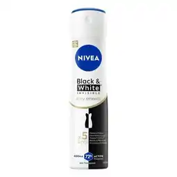 Trekpleister NIVEA Black & White Invisible Silky Smooth Antitranspirant Spray aanbieding
