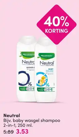 DA Neutral baby wasgel shampoo aanbieding