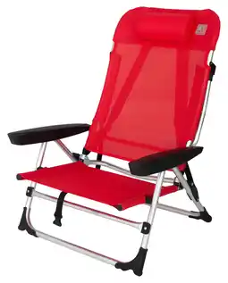 ANWB Eurotrail Marbella Strandstoel met Ligstand Rood aanbieding
