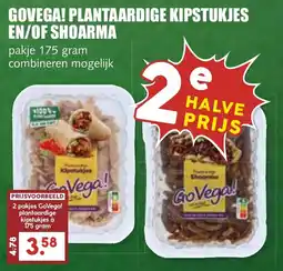 De Boerenschuur Govega! plantaardige kipstukjes en/of shoarma aanbieding